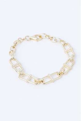 Toggle CZ Chain Bracelet GOLD