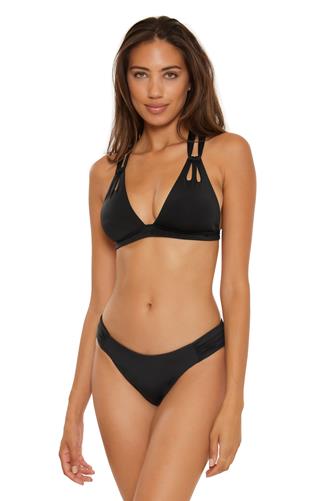 Color Code Halter Bikini Top BLACK