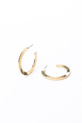 Gold Etched Hoop Earrings GOLD