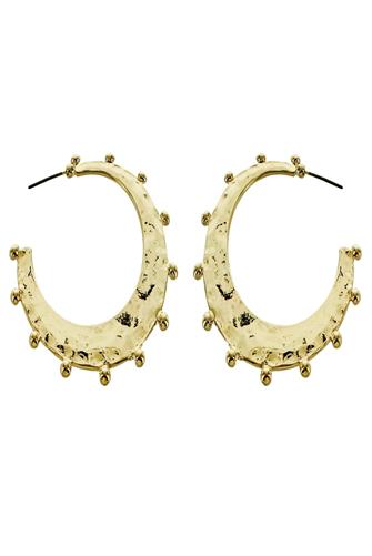 Gold Hammered Hoop Earrings GOLD