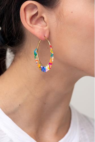 Azteca Hoop Earrings multi