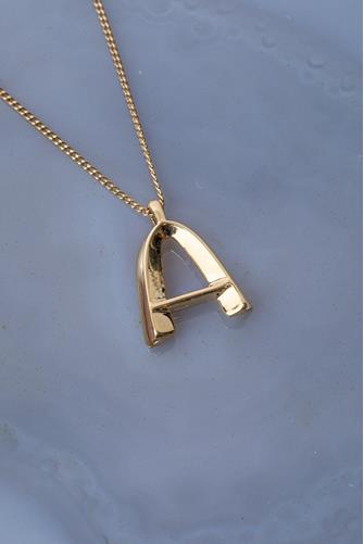 Monogram Initial Necklace - B GOLD