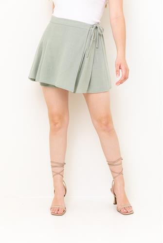 Wrap Side Tie Mini Skirt SEAGRASS