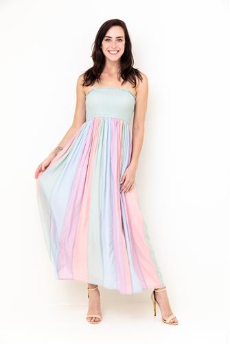 Pastel Colorblock Maxi Dress MULTI STRIPE