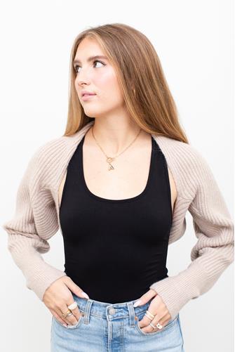 Crop Cover Up Sweater OATMEAL