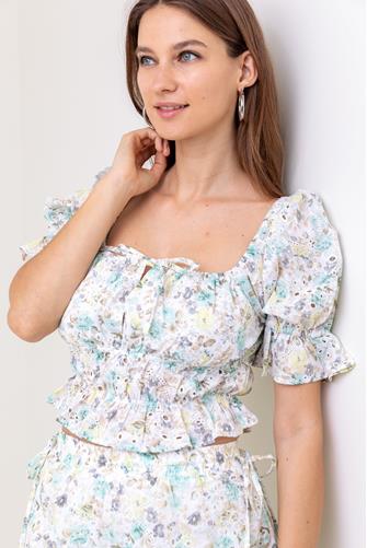 Irwin Embroidered Floral Top MULTI