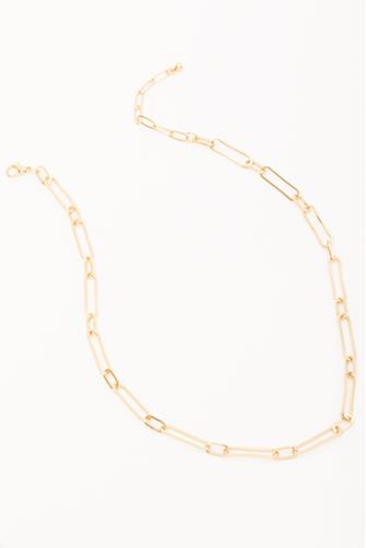 Gold Linear Link Necklace GOLD