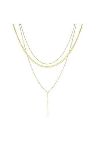 Gold Layered Y Necklace GOLD