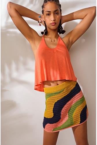 Mila Crochet Mini Skirt FORSYTHIA COMBO