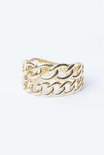 Chunky Double Chain Ring GOLD