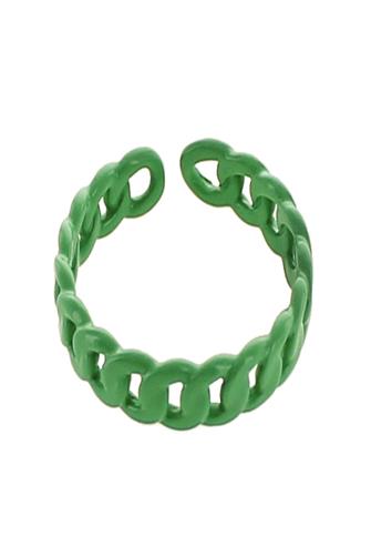Adjustable Coated Enamel Chain Ring GREEN
