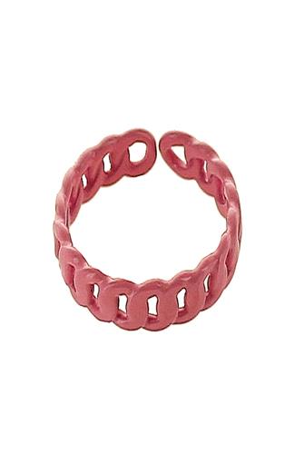 Adjustable Coated Enamel Chain Ring PINK
