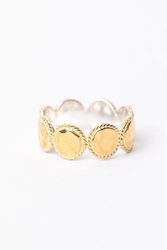 Hammered Multi Disc Ring GOLD