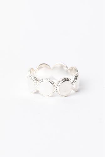 Hammered Multi Disc Ring SILVER