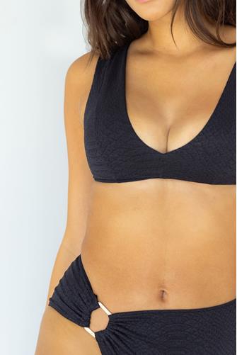 Black Logan Mid-Rise Bikini Bottom BLACK SNAKE TEXTURE