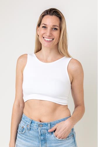 Washed Reversible Twist Crop Top WHITE
