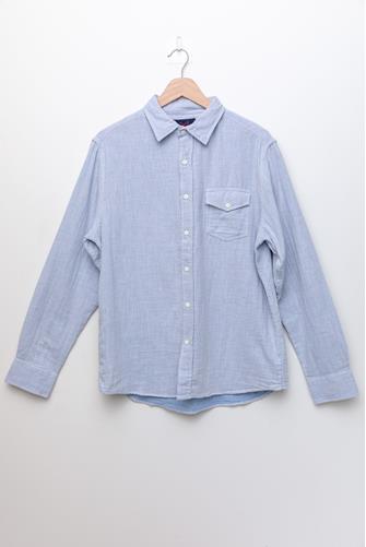 Hammond Double Cloth Long-sleeve Shirt NAVY HEATHER