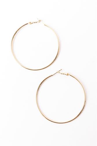 2" Hinge Post Hoop Earrings GOLD