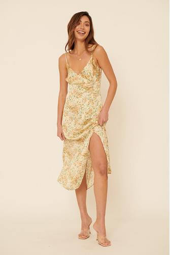 Ditsy Floral Mini Slip Dress LEMON-ORANGE