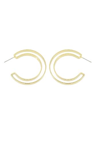 Gold Open Concept Hoop Earrings GOLD