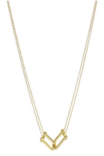Gold Double Horsehoe Necklace GOLD