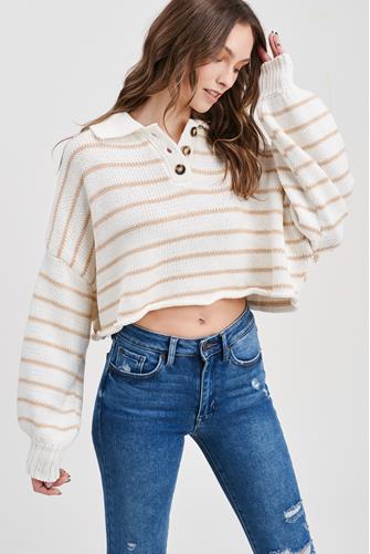 All For It Crop Sweater Ivory