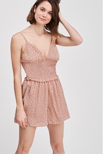 Betsey Floral Romper Dusty Pink