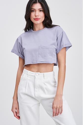 Need It Cropped Tee Blue