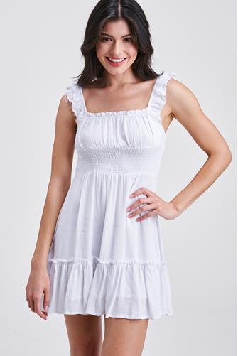 Bianca Gauze Mini Dress White