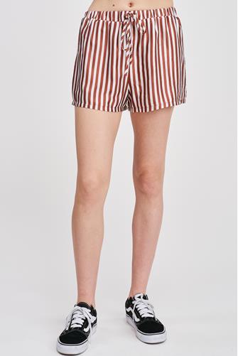 Line It Up Striped Shorts Brown