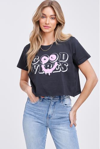 Good Vibes Cropped Tee 