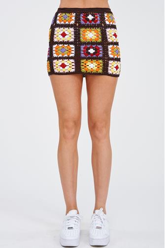 Joni Crochet Mini Skirt Multi