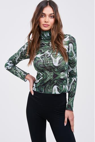 Trippin Out Mesh Top Green