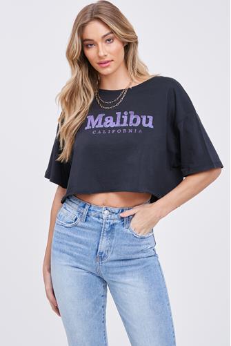 Malibu Cropped Tee Black