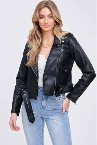 Blank NYC Knock Out Faux Leather Jacket Black