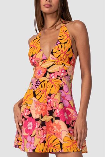 Tropical Halter Dress Multi