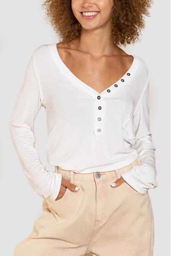 Just Chill Thermal Henley White