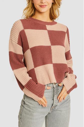 Check It Off Sweater Dusty Pink
