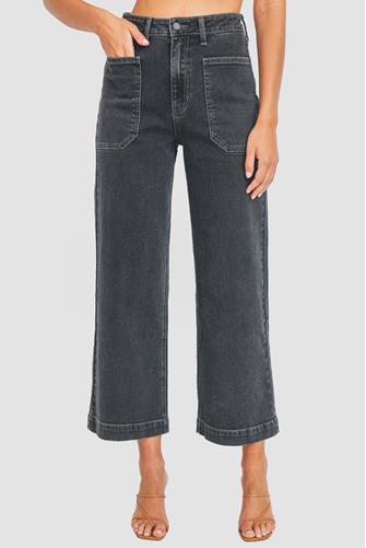Cropped Utility Jeans Black