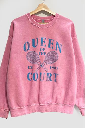 Queen Of The Court Sweatshirt Pink