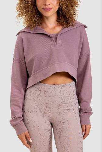 Thermal Crop Sweatshirt Dusty Purple