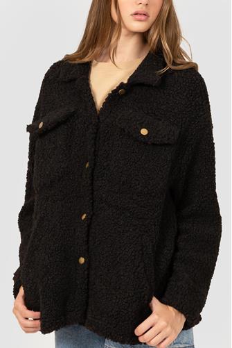 Button Front Sherpa Jacket 