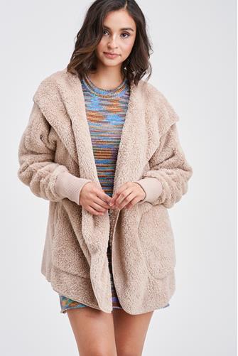 In Luv Teddy Jacket Taupe