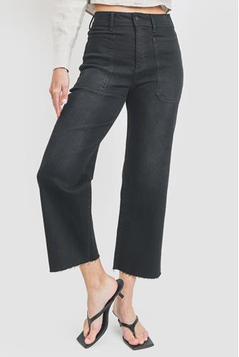 Wide Leg Crop Jeans Black