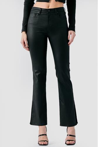 Coated Boot Cut Jeans Black