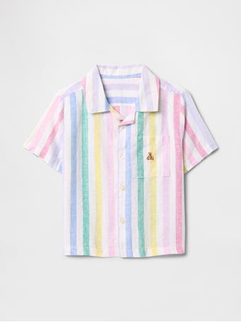 GAP - Baby & Toddler Linen-Cotton Cabana Shirt SUMMER BLUE STRIPE