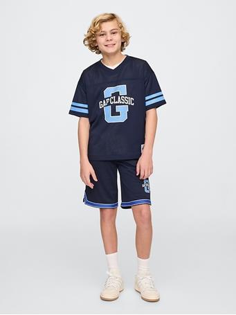 GAP - Kids GapFit Tech Mesh Jersey T-Shirt TAPESTRY NAVY