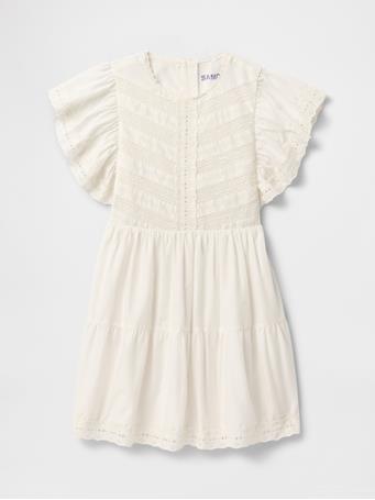 GAP - Kids Lace Tiered Ruffle Dress NEW OFF WHITE