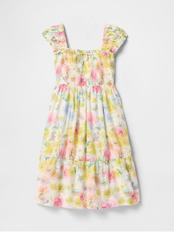 GAP - Kids Smocked Floral Midi Dress MULTI FLORAL