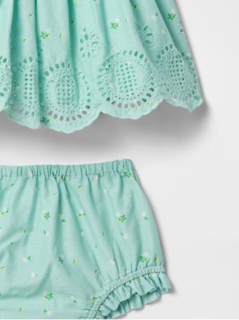GAP - Baby Eyelet Cotton Outfit Set SURF SPRAY